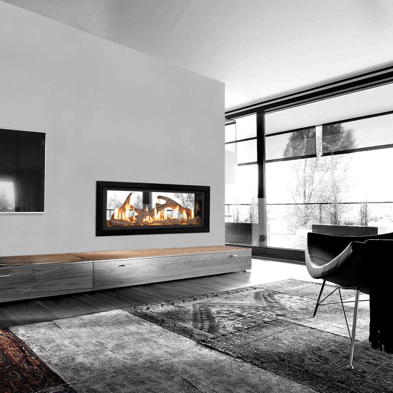 Lopi 4415ST HO GS2 Double-sided Linear Gas Fireplace • Gas heater ...
